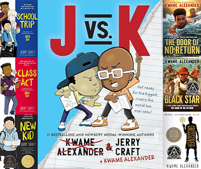 book covers from authors Kwame Alexander and Jerry Craft